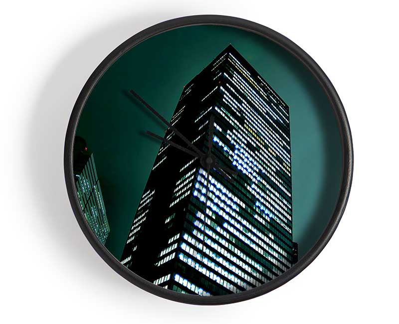 Vertical Green Nights Clock - Wallart-Direct UK
