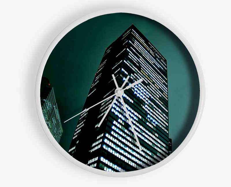 Vertical Green Nights Clock - Wallart-Direct UK