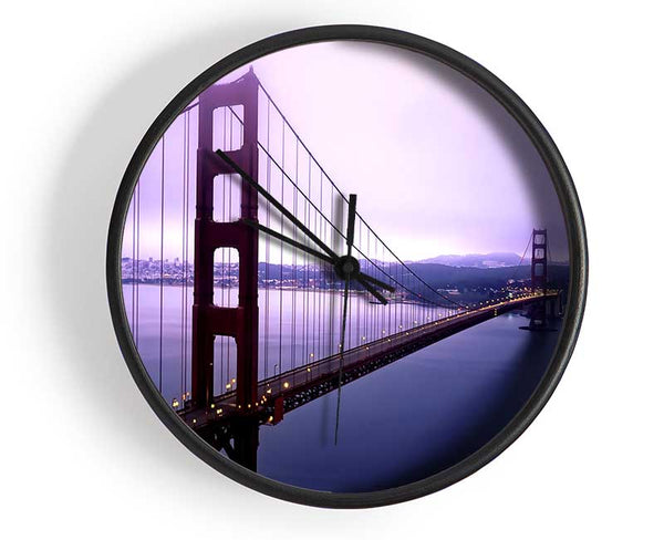 Violet Hour And Fog Surround The Golden Gate Clock - Wallart-Direct UK