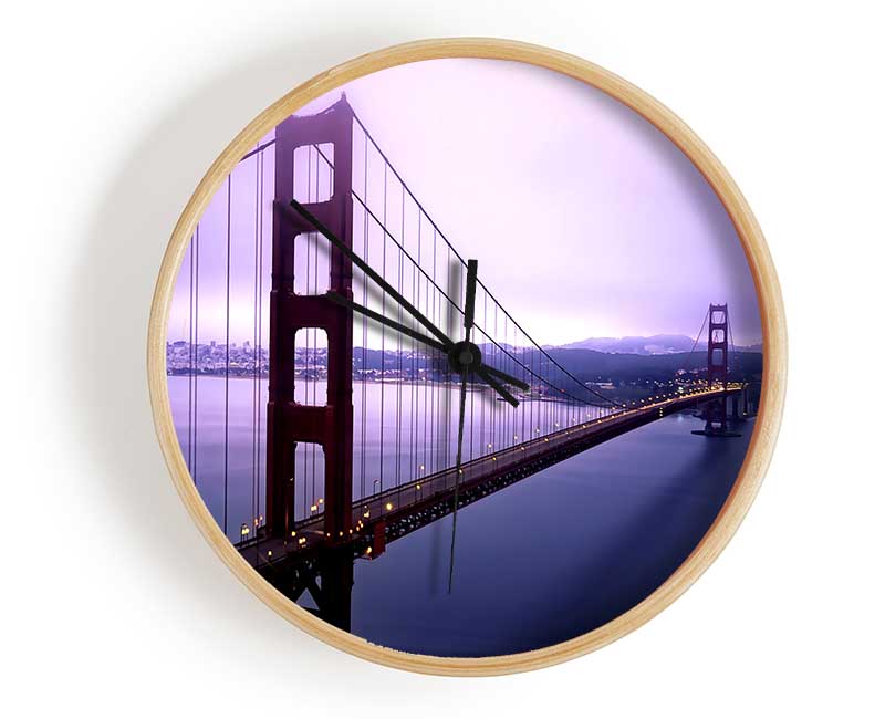 Violet Hour And Fog Surround The Golden Gate Clock - Wallart-Direct UK