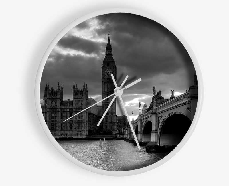 Westminster Black And White Clock - Wallart-Direct UK
