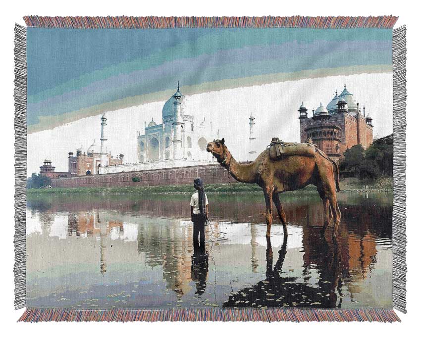 Yamuna River Agra India Woven Blanket