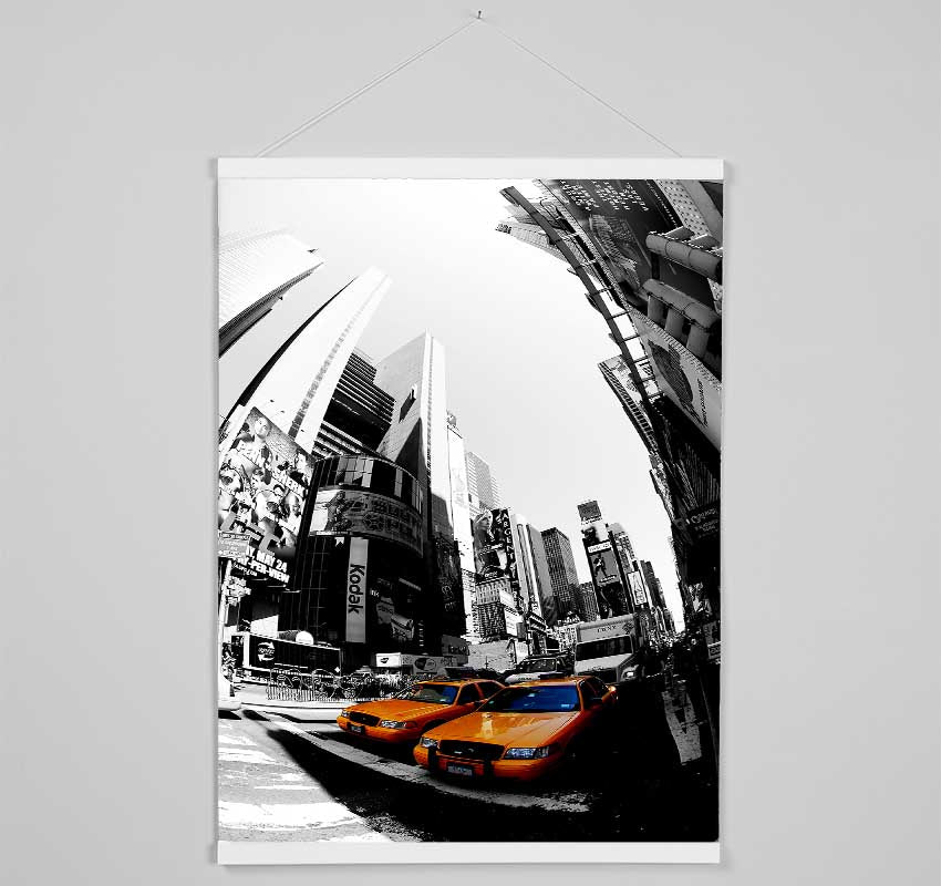 Yellow Cab Duo On 5Th Avenue Hanging Poster - Wallart-Direct UK