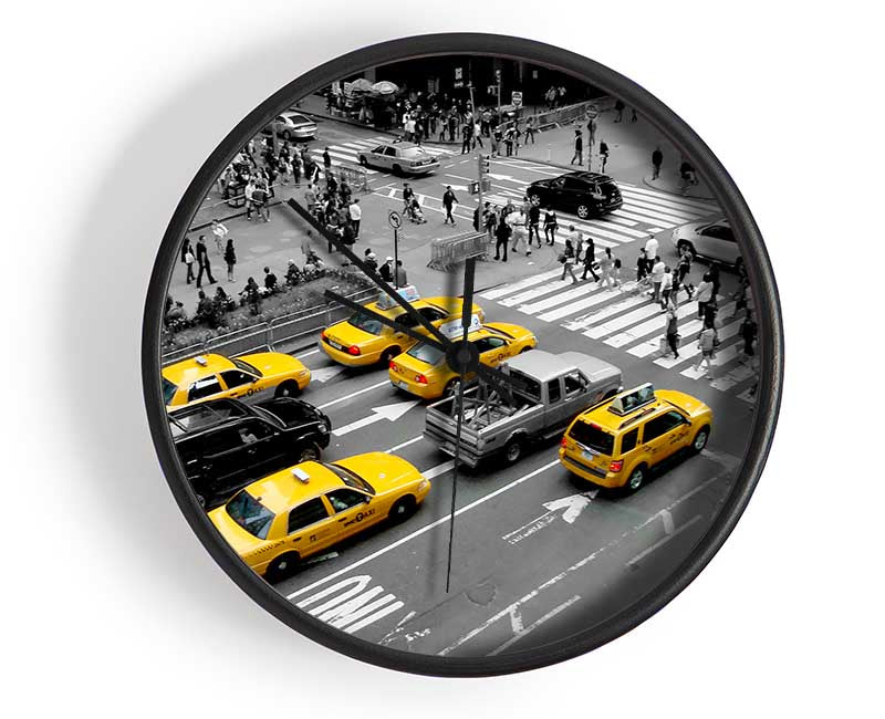 Yellow Cabs New York City Clock - Wallart-Direct UK