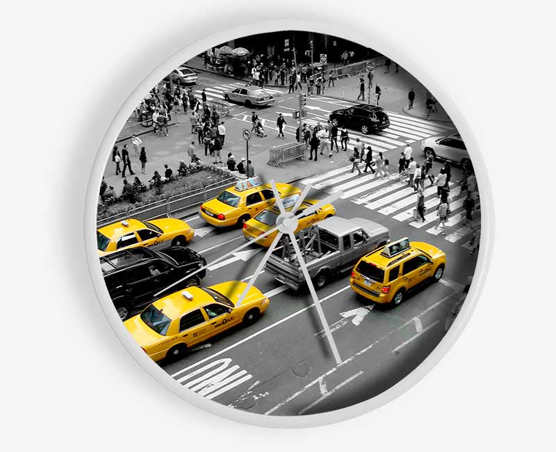 Yellow Cabs New York City Clock - Wallart-Direct UK