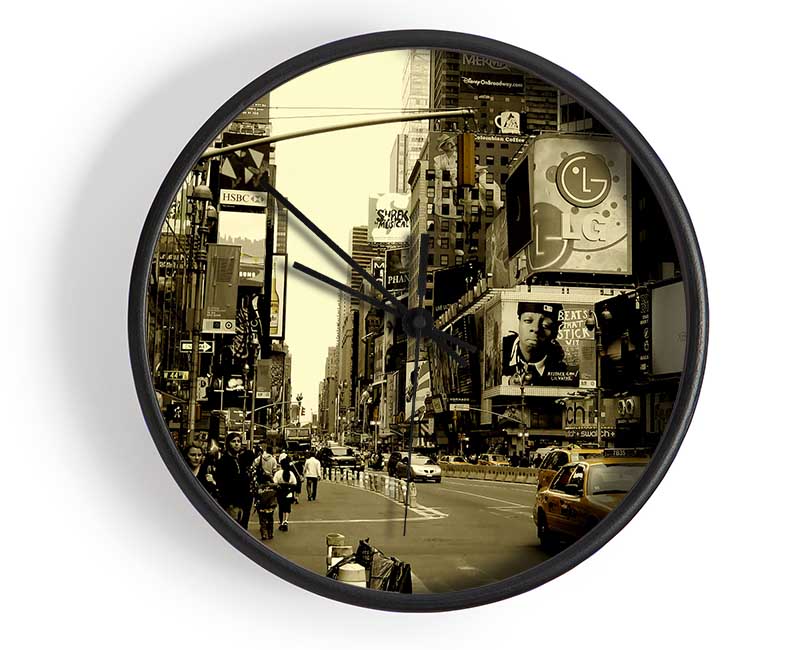 Yellow Taxi New York Clock - Wallart-Direct UK