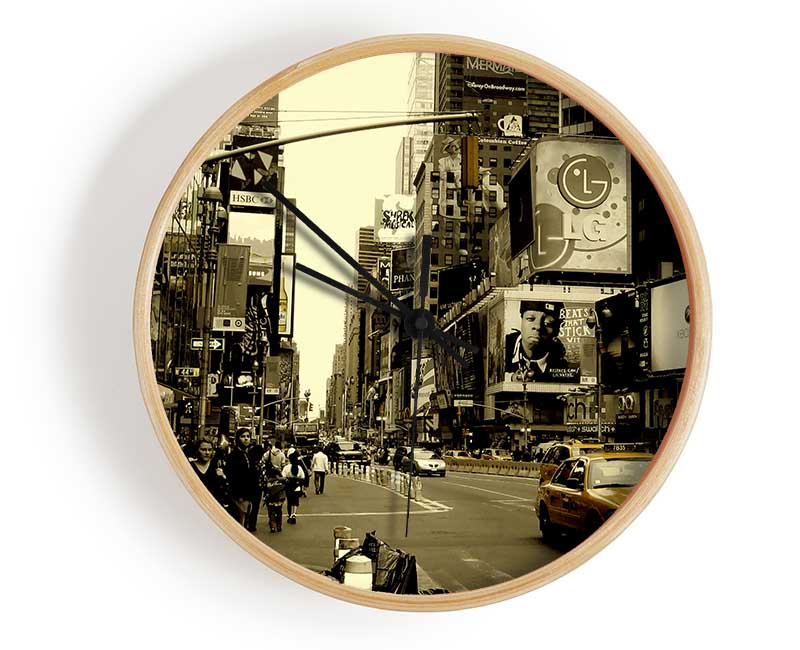 Yellow Taxi New York Clock - Wallart-Direct UK