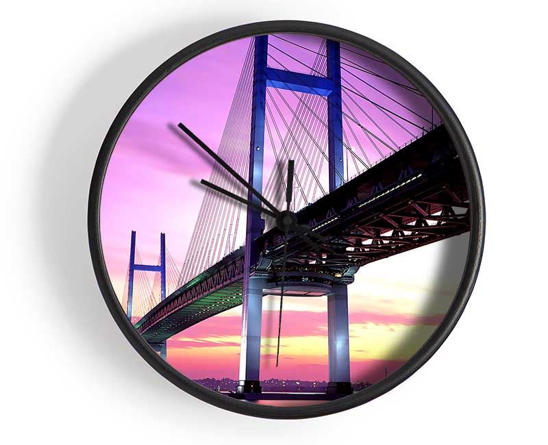 Yokohama Bay Bridge Japan Clock - Wallart-Direct UK