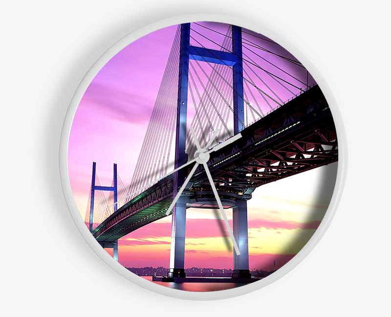 Yokohama Bay Bridge Japan Clock - Wallart-Direct UK