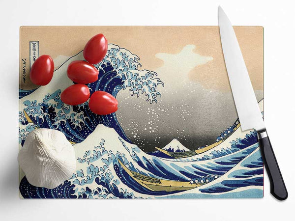 Hokusai A Big Wave Off Kanagawa Glass Chopping Board