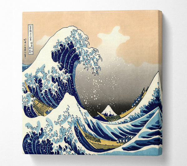 A Square Canvas Print Showing Hokusai A Big Wave Off Kanagawa Square Wall Art