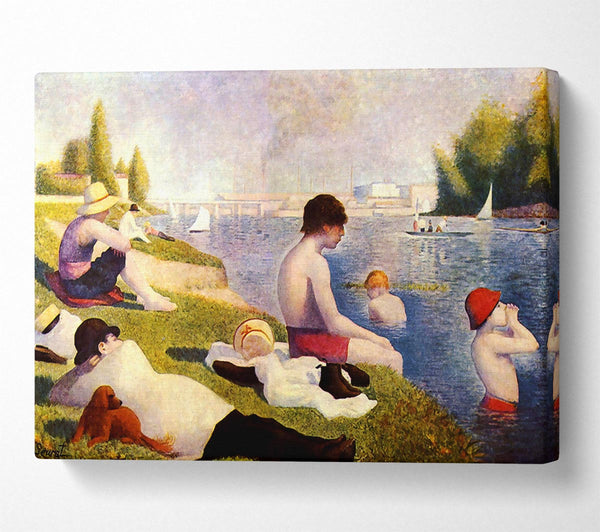 Picture of Seurat A Swimming Pool In Asnie`re Canvas Print Wall Art