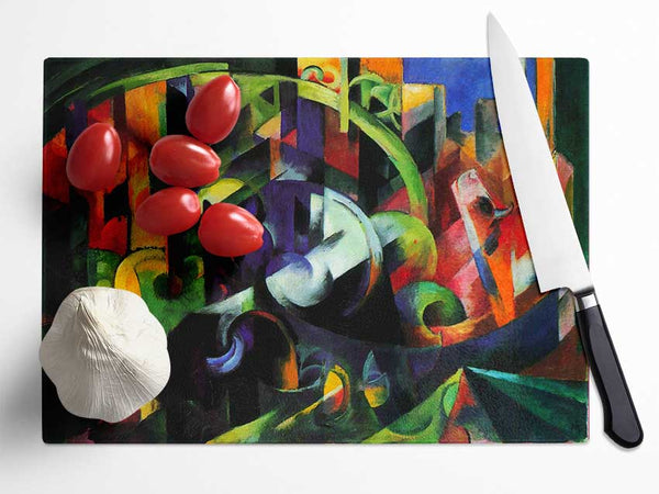 Franz Marc Abstract With Cattle Glass Chopping Board