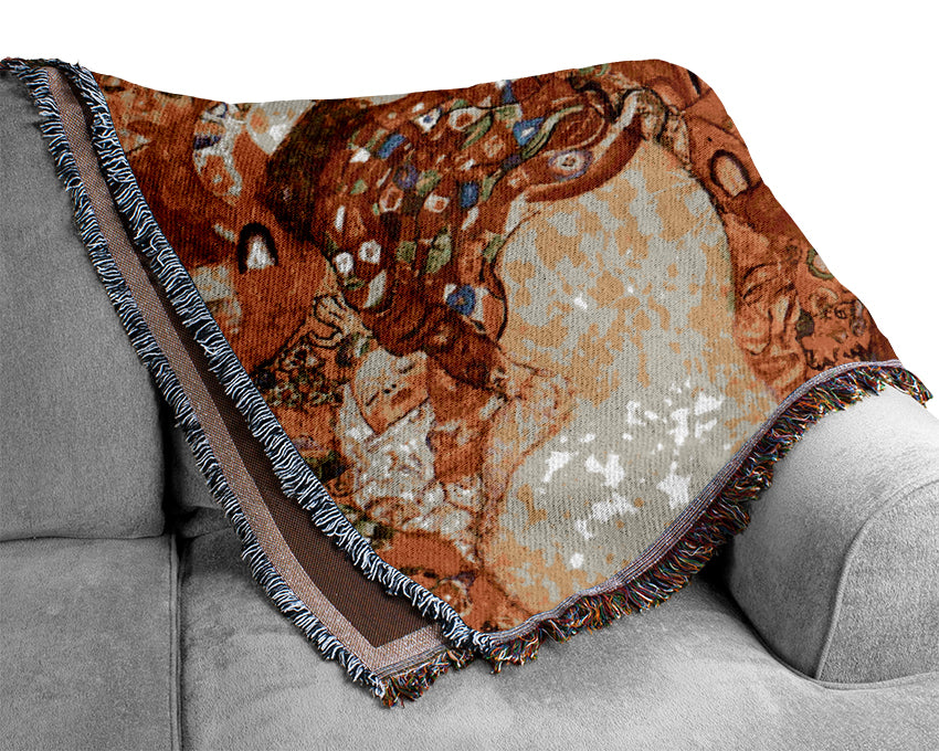 Klimt Adorn The Bride With Veil And Wreath Woven Blanket