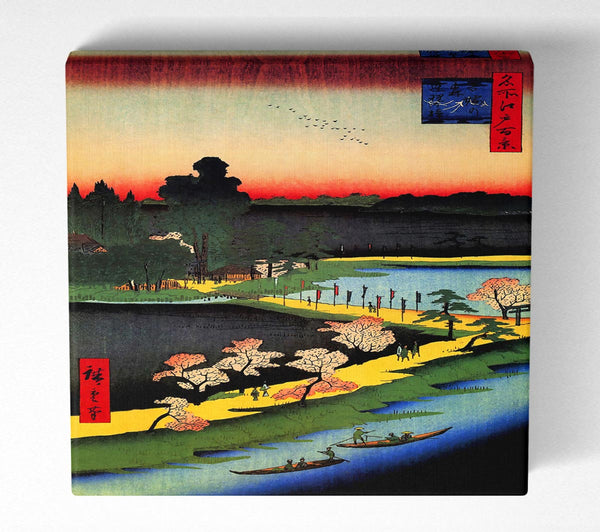 Picture of Hiroshige Azuma Shrine And The Entwined Camphor Square Canvas Wall Art