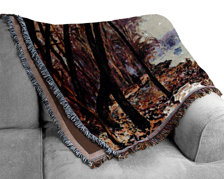 Sisley Bank Of The Seine In Autumn Woven Blanket
