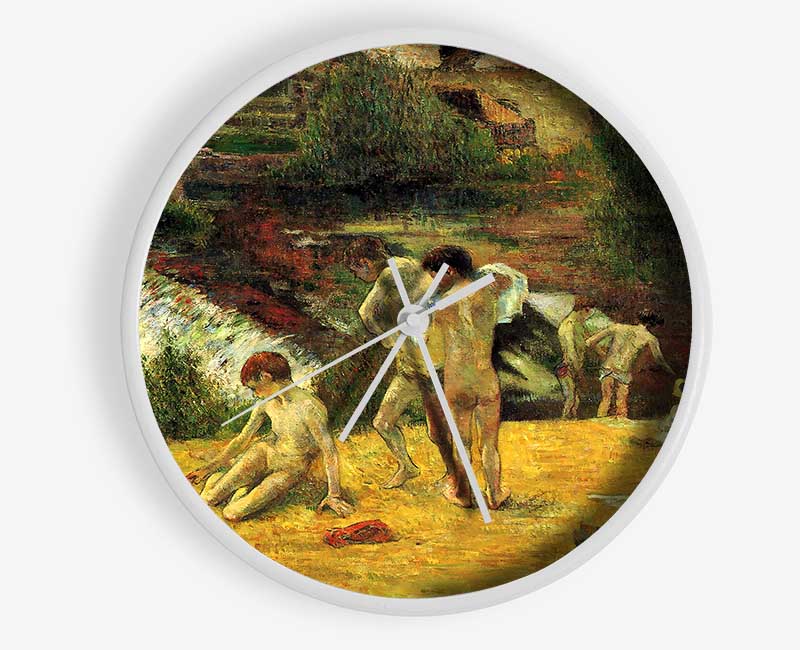 Gauguin Bathing In The Mill Of Bois D Amour Clock - Wallart-Direct UK