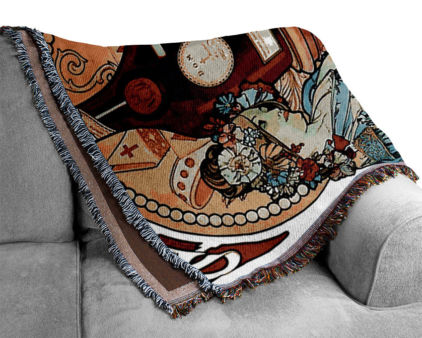 Alphonse Mucha Benedictine Woven Blanket