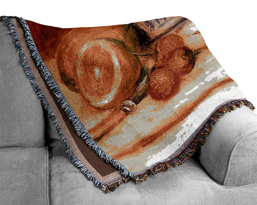 Renoir Bowl Of Strawberries Woven Blanket