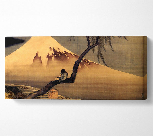 Hokusai Junge vor Fujiama