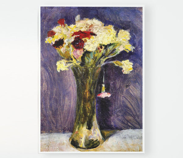 August Macke Carnations In A Green Vase Print Poster Wall Art