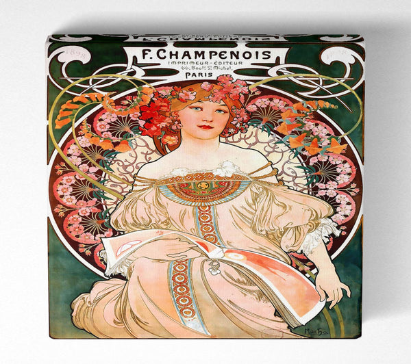 Picture of Alphonse Mucha Champenois Square Canvas Wall Art