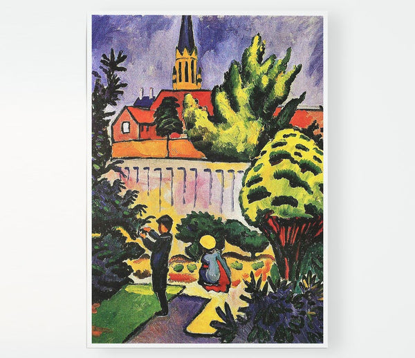 August Macke Children In The Garden Print Poster Wall Art