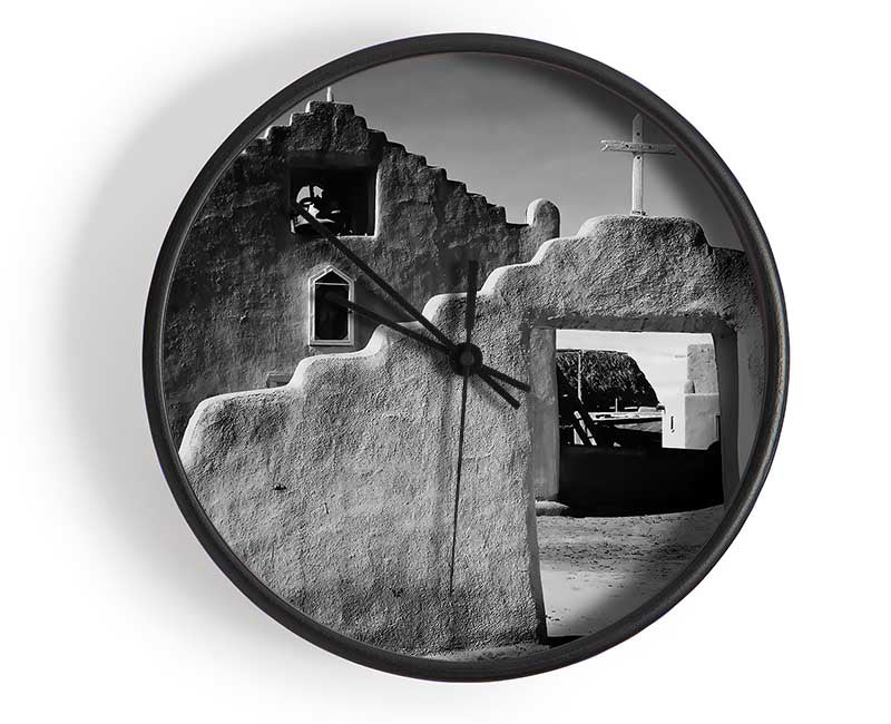 Ansel Adams Church In Taos Pueblo New Mexico 2 Clock - Wallart-Direct UK