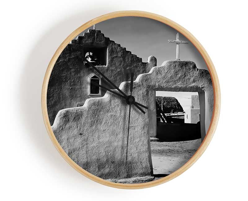 Ansel Adams Church In Taos Pueblo New Mexico 2 Clock - Wallart-Direct UK