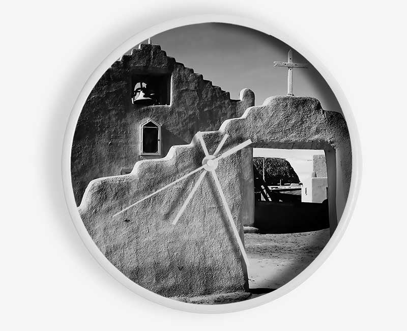 Ansel Adams Church In Taos Pueblo New Mexico 2 Clock - Wallart-Direct UK