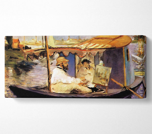 Manet malt „Claude Monet in seinem Boot“, Atelier 1874