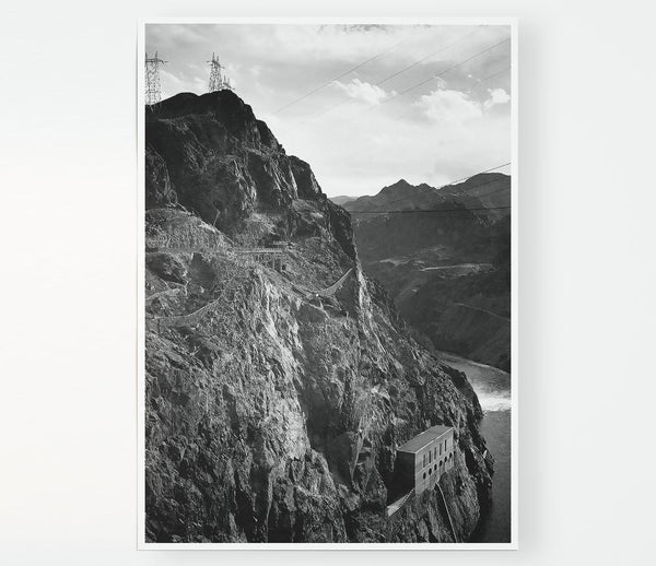 Ansel Adams Cliffs Above Boulder Dam Print Poster Wall Art