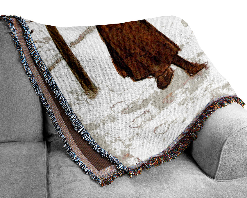Van Gogh Coal Bearing Women Woven Blanket