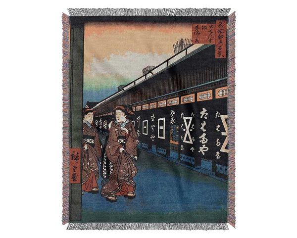 Hiroshige Cotton Goods Lane Woven Blanket