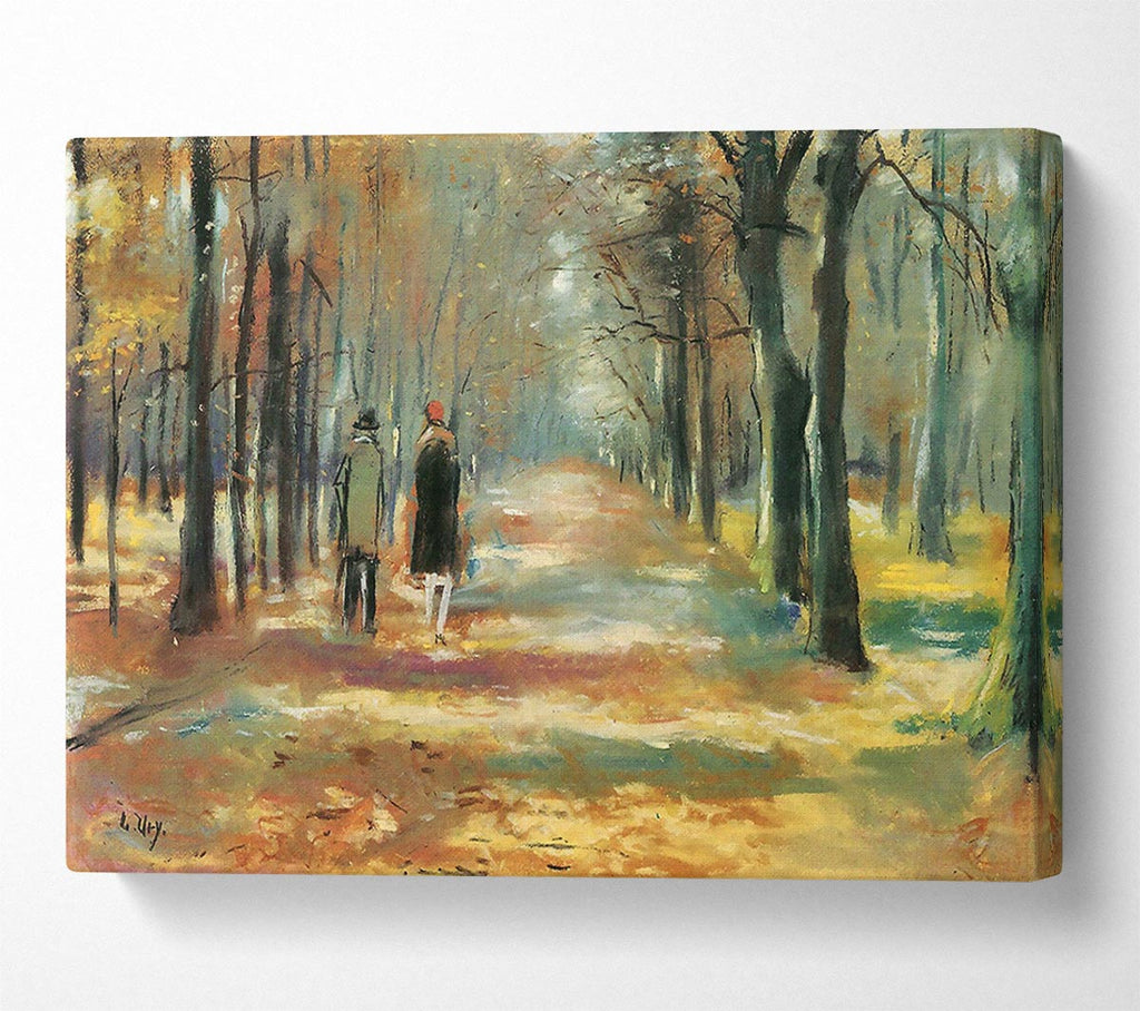 Picture of Lesser Ury Couple Walking In The Woods Canvas Print Wall Art