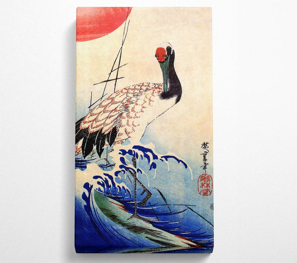 Hiroshige Kranich und aufgehende Sonne