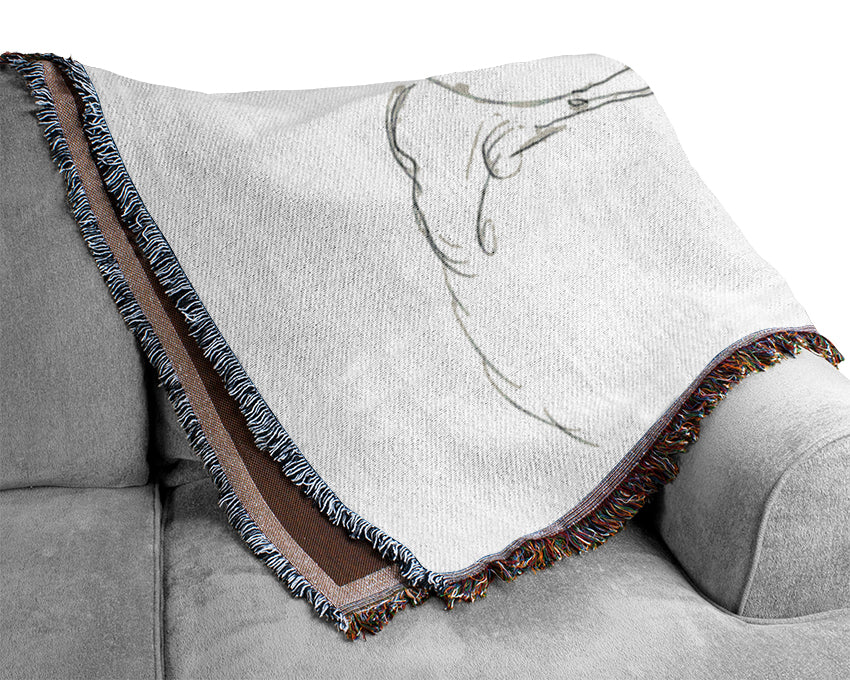 Klimt Crouching To Right Drawing Woven Blanket