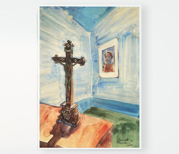 Walter Gramatte Crucifix In The Room Print Poster Wall Art