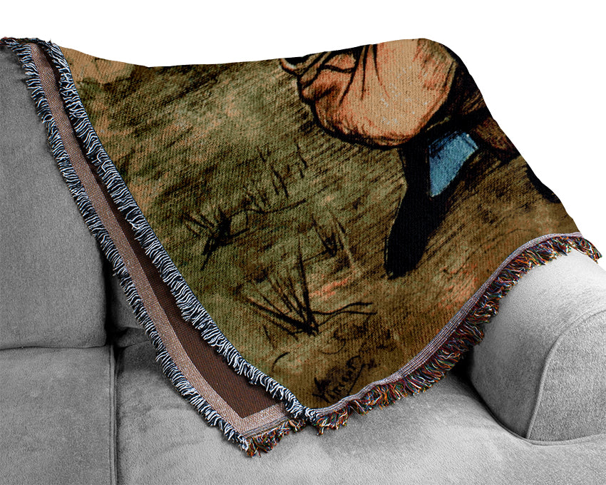 Van Gogh Cutting Grass Woven Blanket