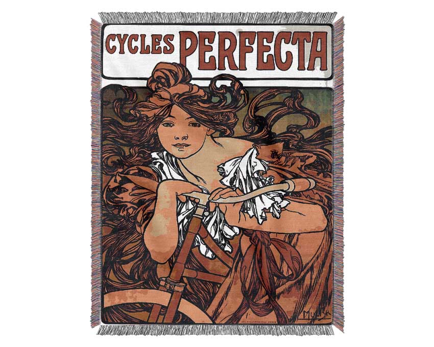 Alphonse Mucha Cycles Perfecta Woven Blanket