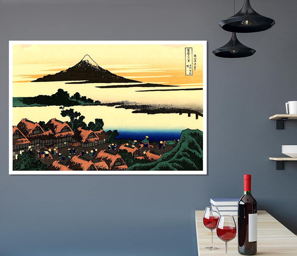 Hokusai Dawn At Isawa In The Kai Province Print Poster Wall Art