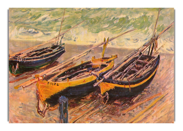 Dock von Étretat (Drei Fischerboote) von Monet