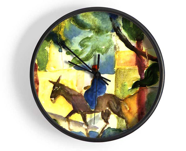 August Macke Donkey Rider Clock - Wallart-Direct UK