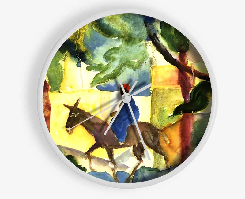 August Macke Donkey Rider Clock - Wallart-Direct UK
