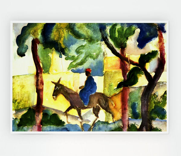 August Macke Donkey Rider Print Poster Wall Art