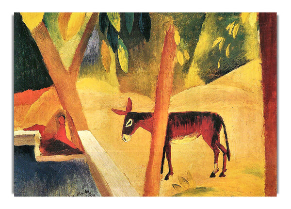 Esel in den Palmen von August Macke