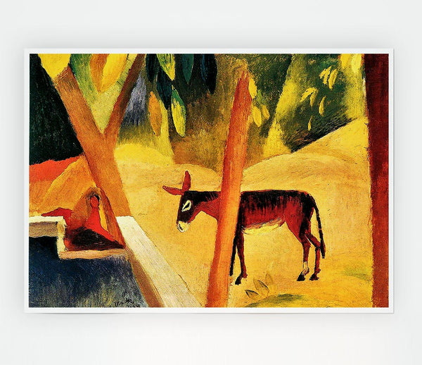 August Macke Donkeys In The Palms Print Poster Wall Art