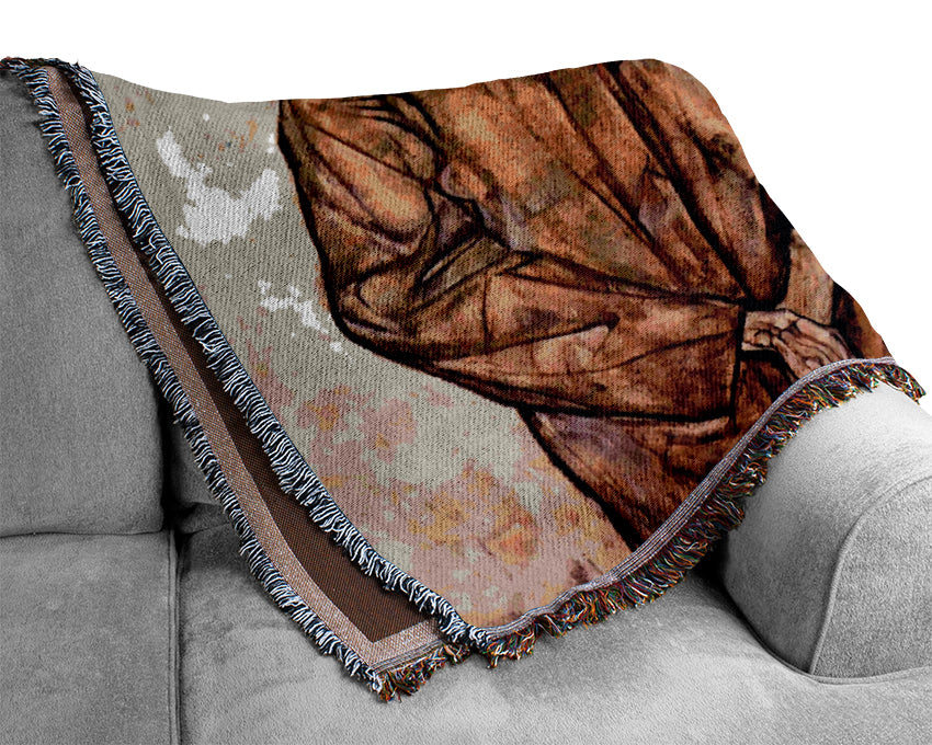 Schiele Double Portrait Of Heinrich Bensch And His Son Otto Woven Blanket