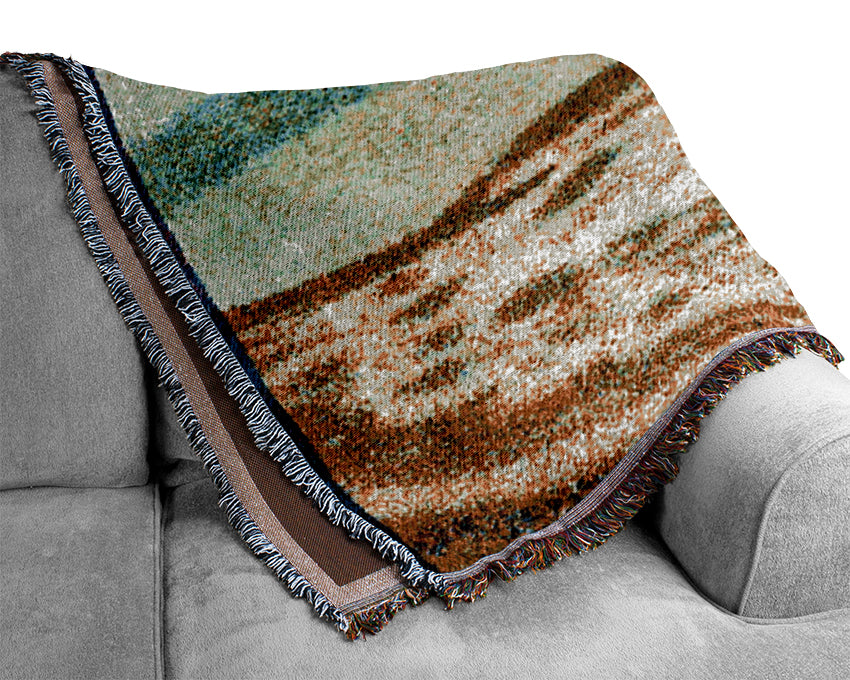Seurat Entrance To Port-En-Bessin Woven Blanket