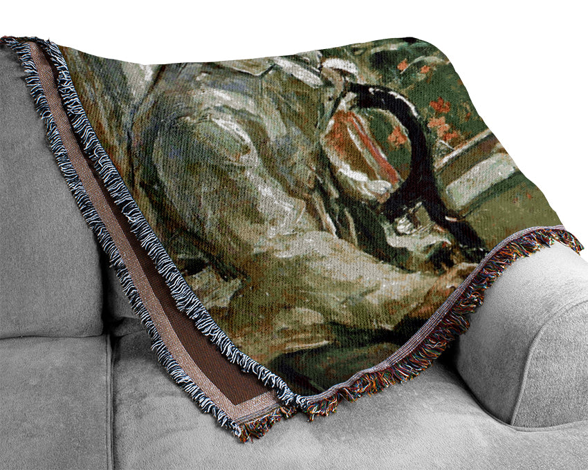 Morisot Paints Manet On The Isle Of Wight Woven Blanket